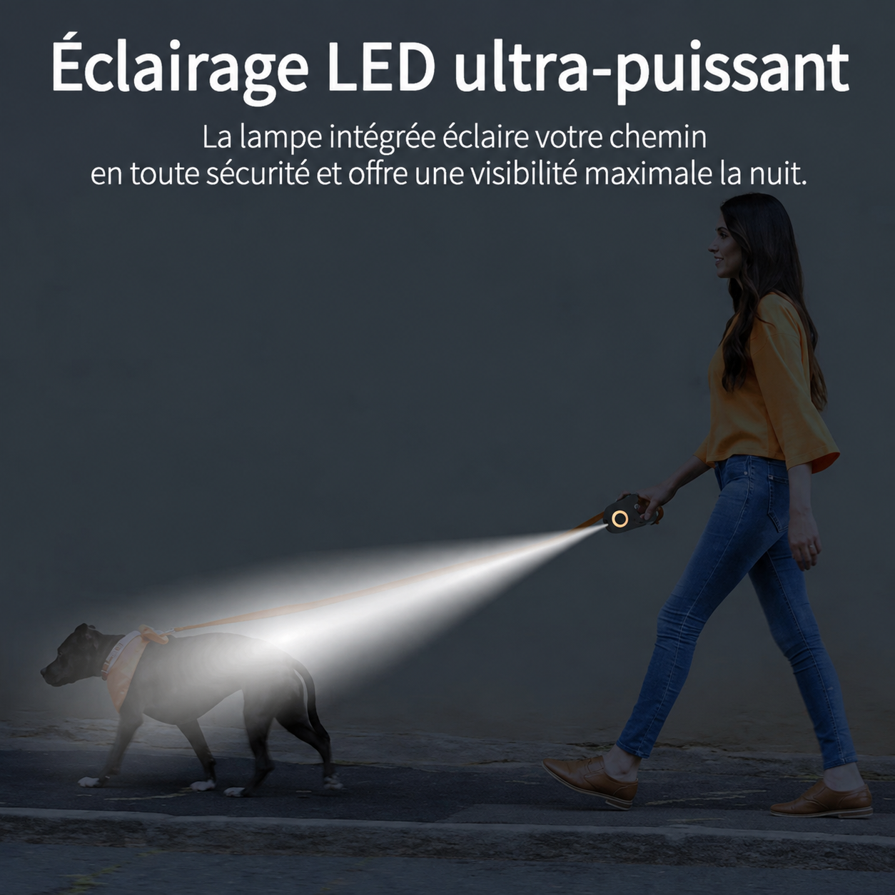 Laisse Automatique ROJECO 5M - Promenade Nocturne Sécurisée